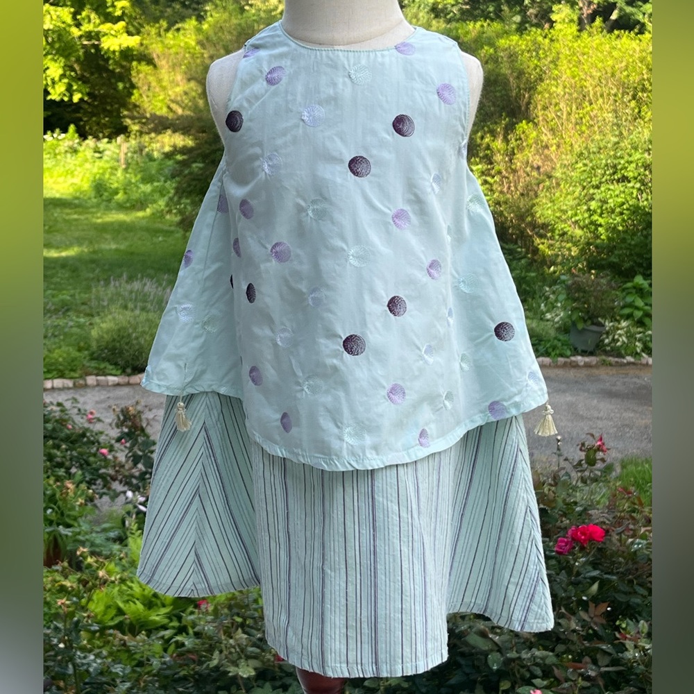 Boutique Biwali  24 months Mint Green & Purple Dress with shorts EUC  Lovely!